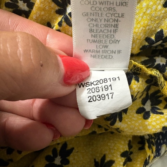 J. Jill Blue and Butter Yellow Floral Mini Double Layered Cotton Mini Skirt - Picture 7 of 11